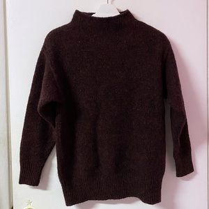 UNIQLO burgundy sweater with mock neck